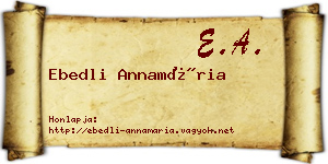 Ebedli Annamária névjegykártya